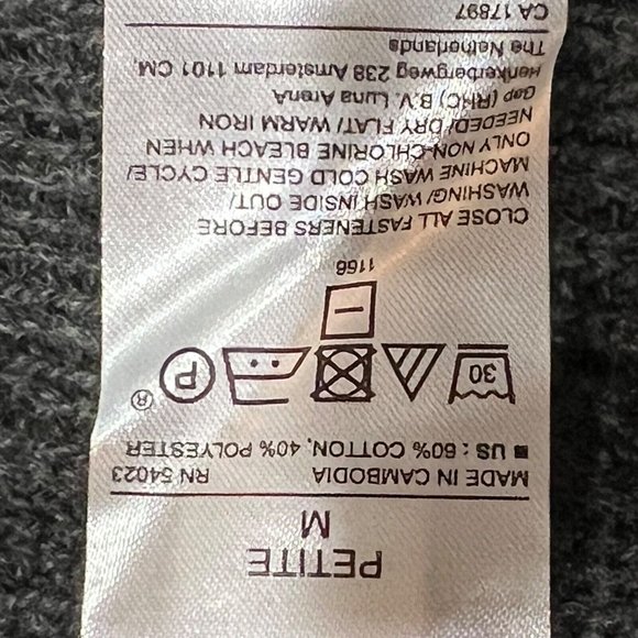 NWT BANANA REPUBLIC Cardigan Sweater MEDIUM PETITE Gray - Picture 4 of 4